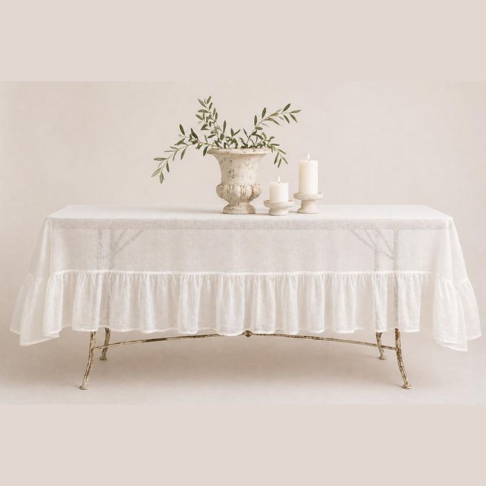 מפת שולחן רוך לבן