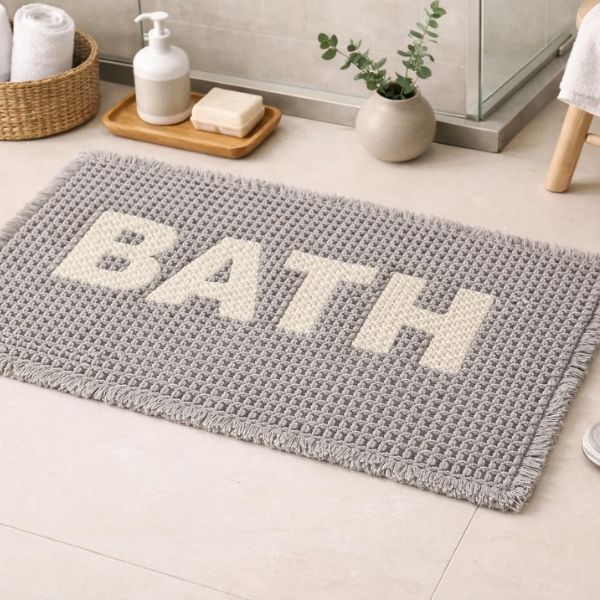 שטיח אמבט בצבע אפור