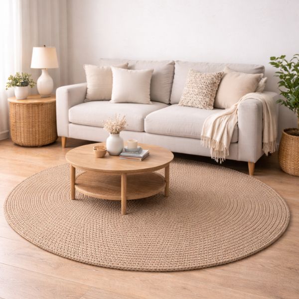 שטיח סרוג עגול מוקה