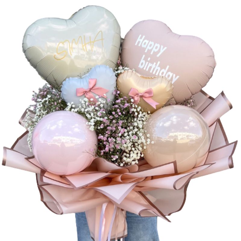 זר בלונים עם גיפסנית